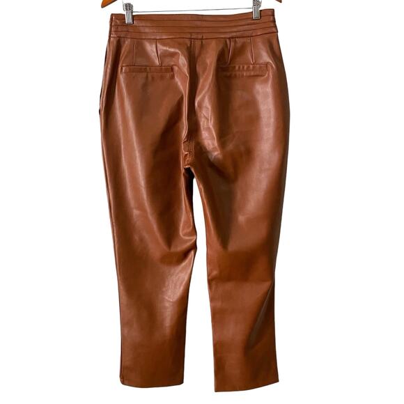 7 For All Mankind Womens Brown Faux Leather Pants Large Tan Boho Western Cowgirl - Picture 2 of 12